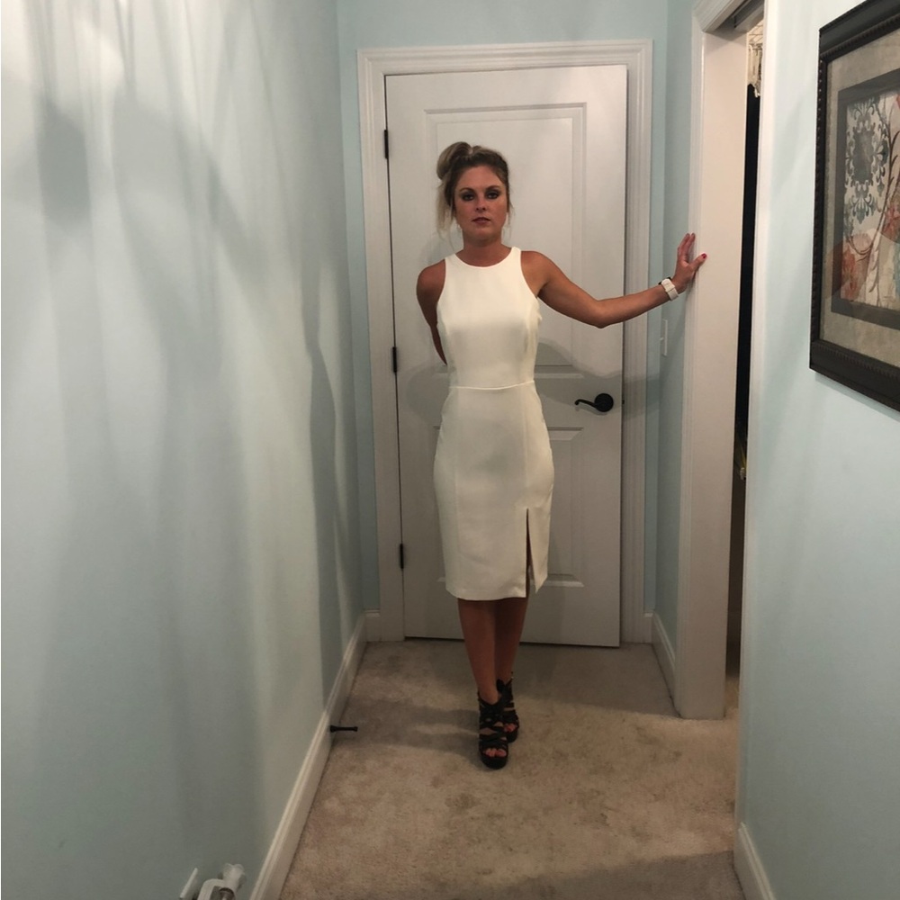 Adelyn Rae Cream Midi Dress